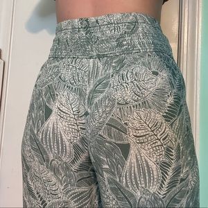 Beachy teal and white flowy pants